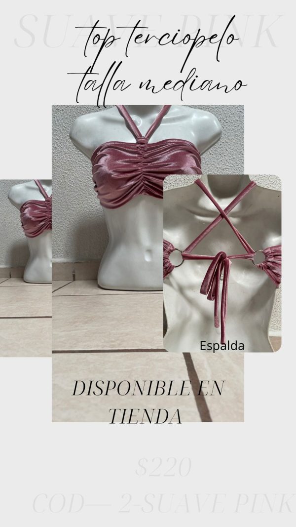 Top terciopelo cruzado
